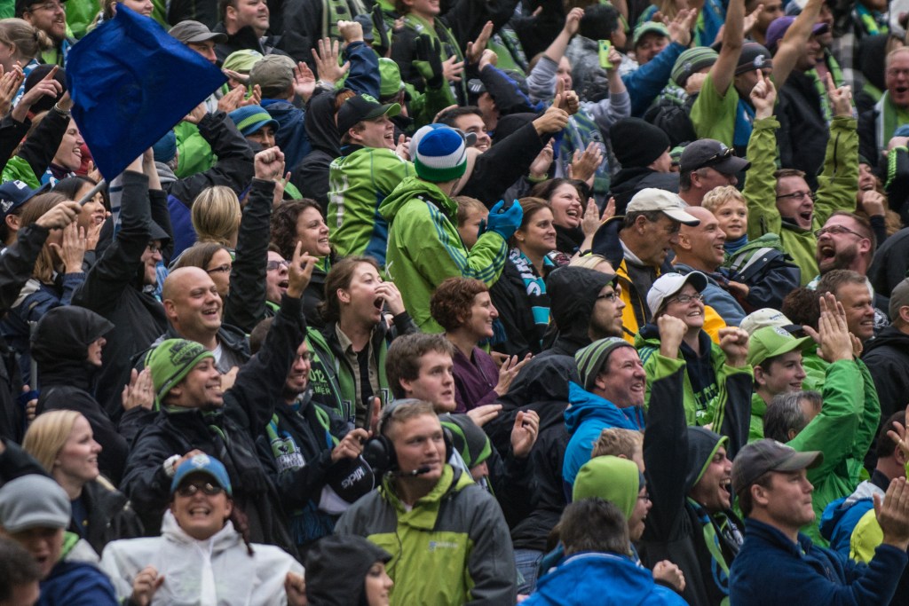 The fans went absolutely berzerk as Pappa's second goal clinched the Sounders' victory. Photo by Morgen Schuler