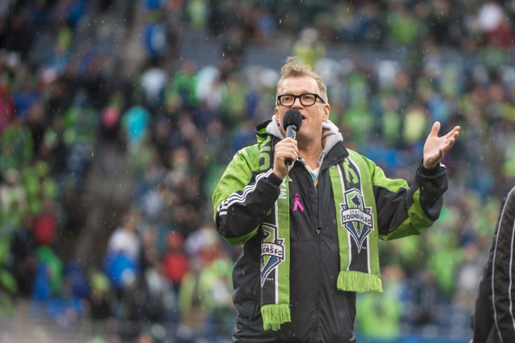 Sounders Co-owner Drew Carey talks about his excitement of winning and continuing to dominate. Photo by Morgen Schuler
