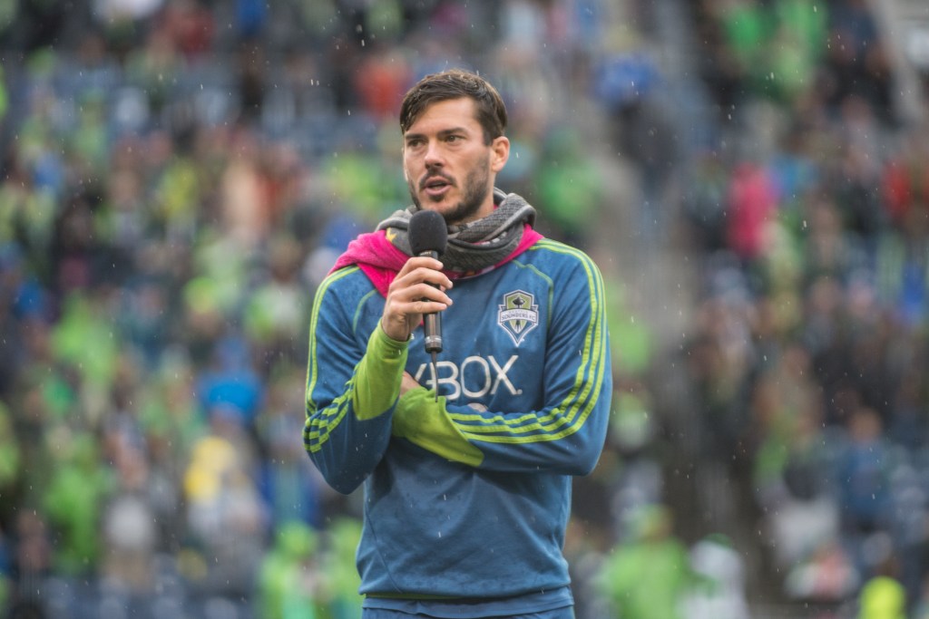 Team captain Brad Evans took the stage to talk about how fantastic it's been to work with such a great team. Photo by Morgen Schuler
