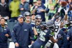 Seattle cornerback Richard Sherman breaks up a deep pass intended for Raiders wide-reciever Andre Holmes in the first quarter.