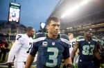 Seahawk's quarterback Russell Wilson exits for the locker room after beating the Oakland Raiders 30-24 in Seattle.