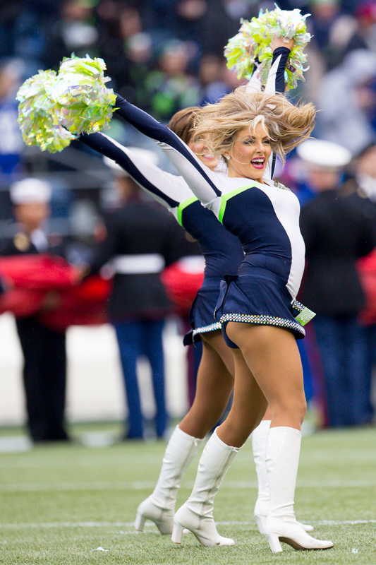 Members of the Seagals perform at the Seahawks game versus the NY Giants on November 9, 2014.