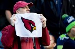 A Cardinal fan supports the team in the third quarter.