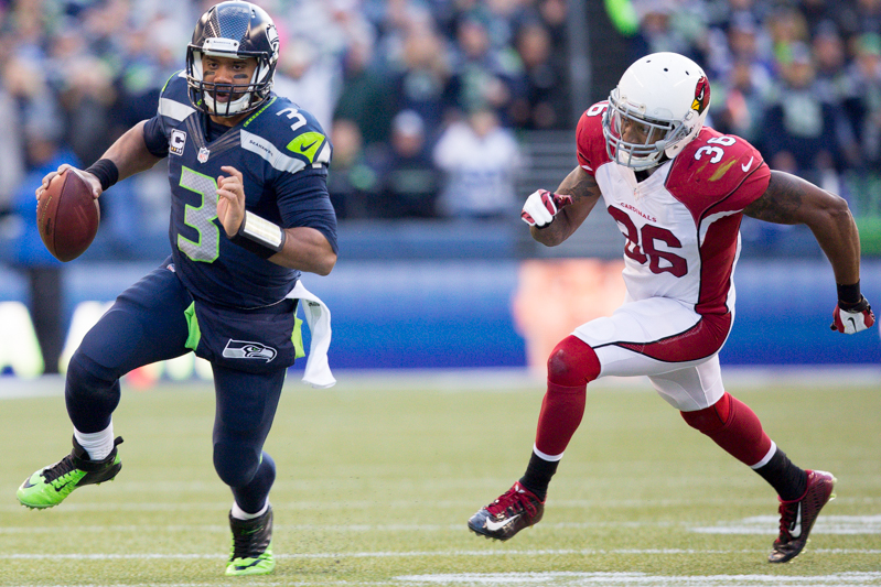 Russell Wilson scrambles for a 4-yard gain in the third quarter.