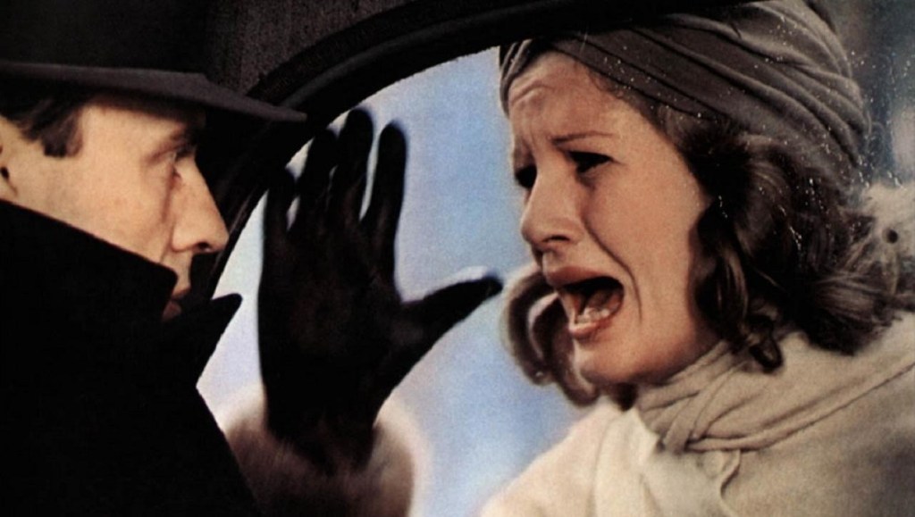 Trintignant betrays Sanda in The Conformist.Paramount