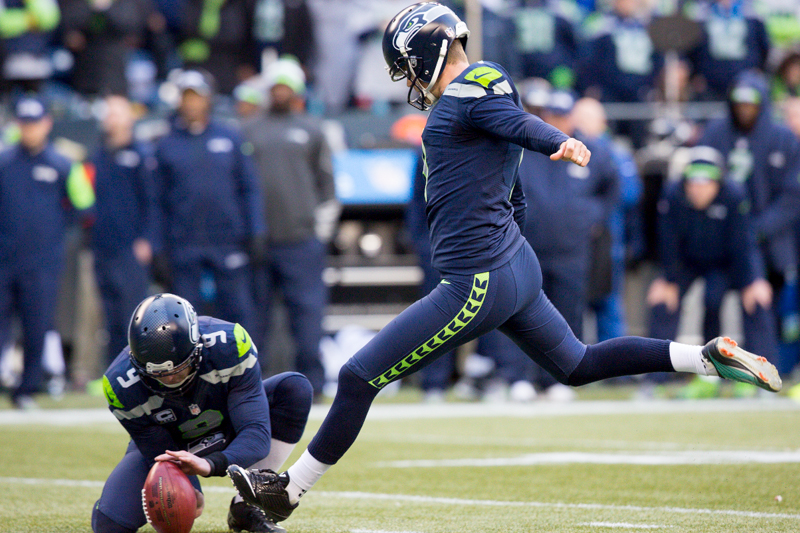 Seattle kicker Steven Hauschka completes a 42-yard field goal in the third quarter.
