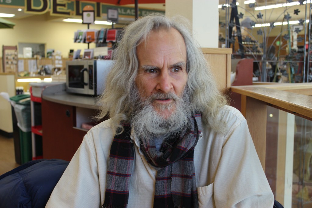 Bickford at a Des Moines store where he likes to draw.
