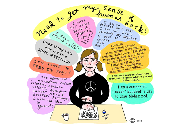 In 2010, Molly Norris reponded to threats against her life with humor and grace.