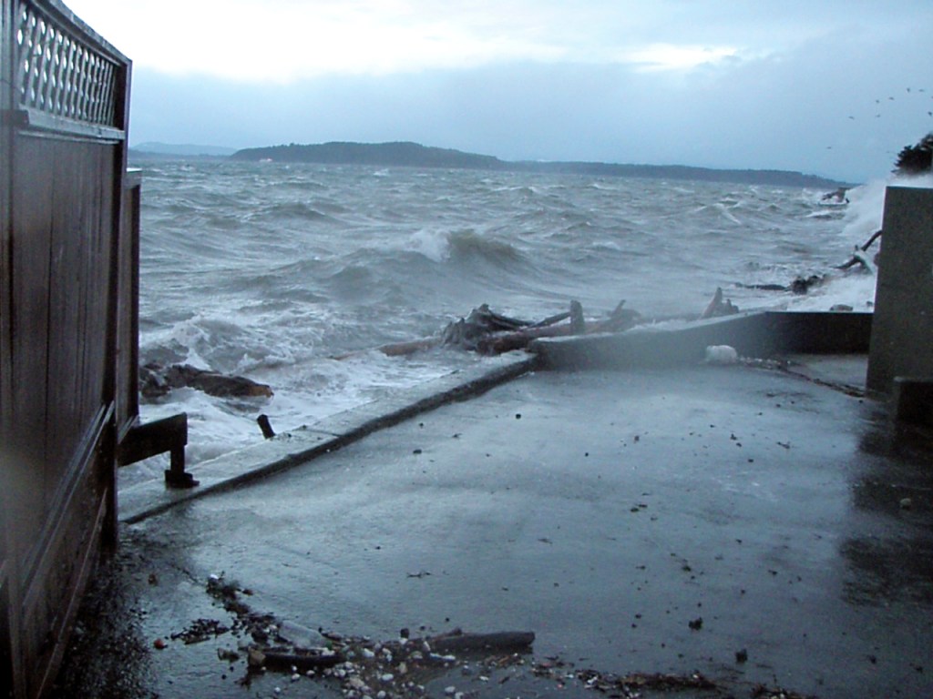 The 63rd Avenue Pump Station in West Seattle gets soaked with salt water. Not good.