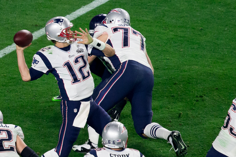 Tom Brady launches a pass in the second half.