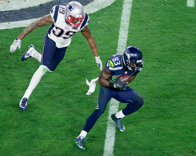 Ricardo Lockette moves upfield for a gain.