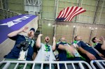 Seattle fans cheer in the second half.