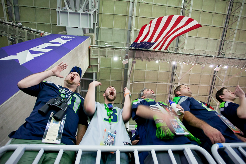 Seattle fans cheer in the second half.