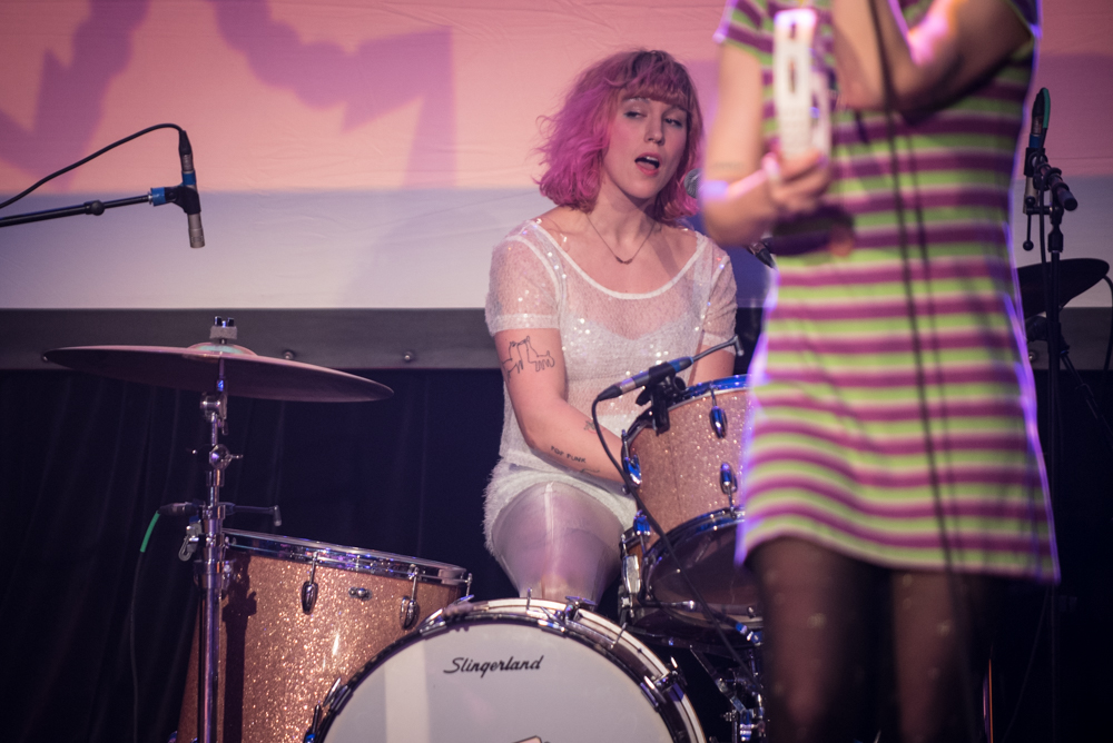 The bubbly rock of Tacocat started a mosh pit on the floor. At least it got stingy PNW'ers to dance. Photo by Morgen Schuler.