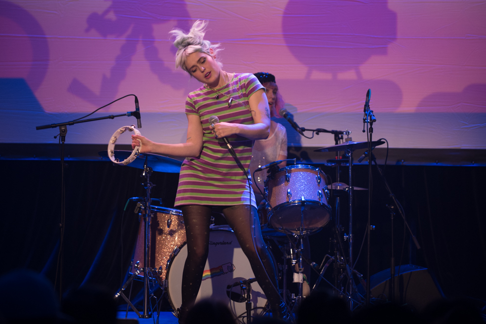 The bubbly rock of Tacocat started a mosh pit on the floor. At least it got stingy PNW'ers to dance. Photo by Morgen Schuler.