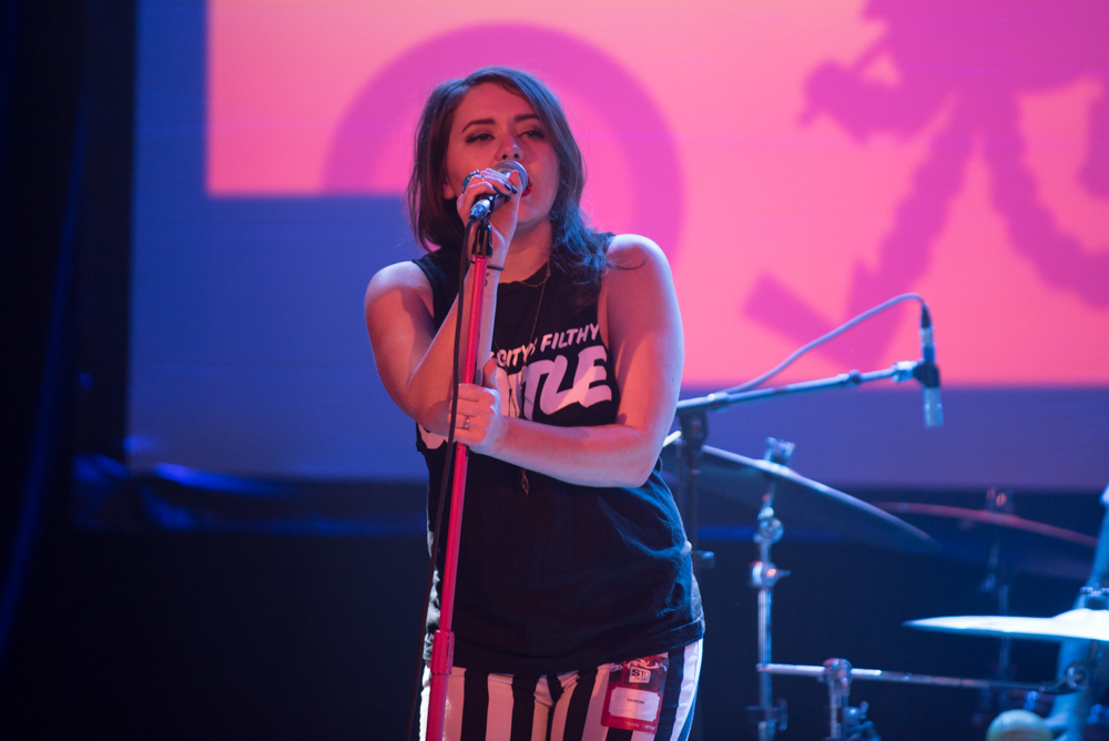 The Young Evils started off the launch party with some punk-pop as the crowd shuffled into the Neptune. Photo by Morgen Schuler.