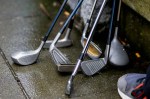 Extra golf clubs were brought for protesters to march with to honor William Wingate's incident in which a Seattle police officer arrested Wingate claiming the golf club he used as a cane was a weapon on July 9, 2014.