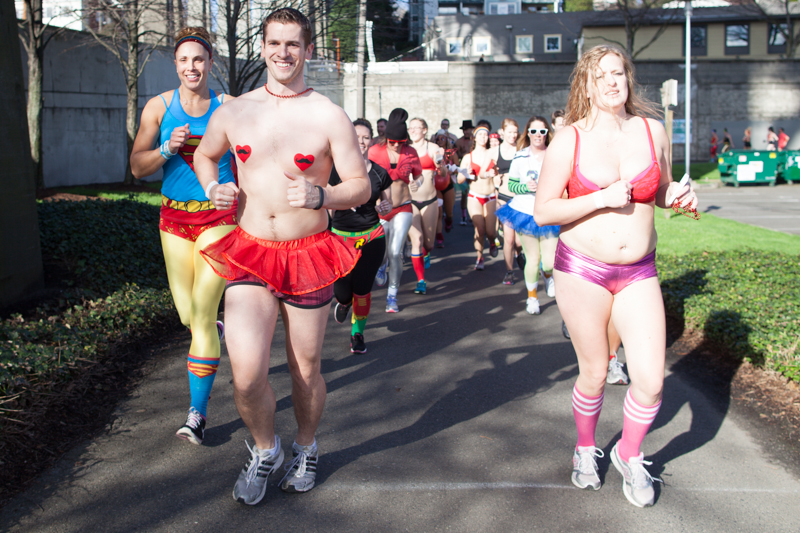 Runners make their way down the Burke-Gilman trail.