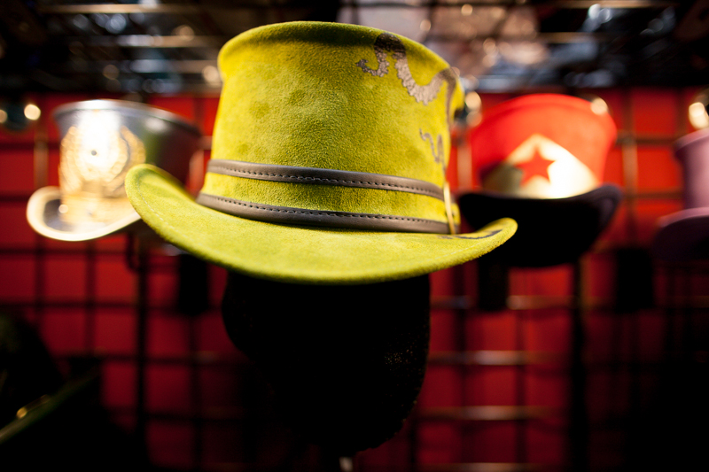 A trio of hats wait to be bought.