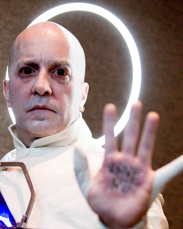 Chris Dimoff, dressed as Hell's Messiah, strikes a pose.