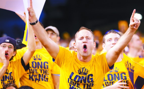 But that didn't mean they still weren't supportive - like this fan from the King's Court section on Friday night.