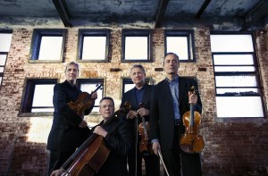 Drucker, right, with Lawrence Dutton, Paul Watkins, and Philip Setzer.