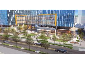 A conceptual image of the proposed Amazon plaza.