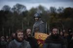 At times, the actors in Outlaw King are hard to tell apart under the mud, furs, 
and filthy mullets. Courtesy Netflix