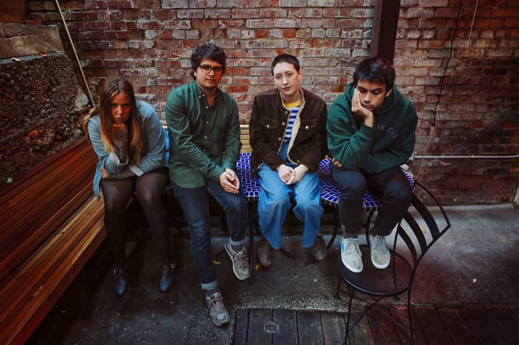 Greta Klein (center right) brings the soft indie pop Frankie Cosmos to The Neptune. Photo by Angel Ceballos