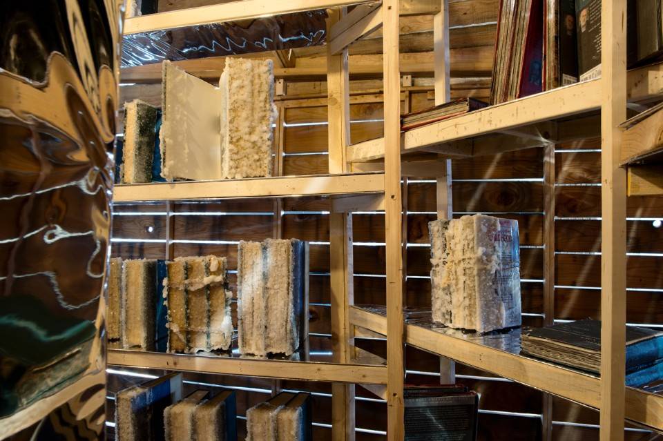 Theres more than a little symbolism packed into the pages and walls of Edgar Arceneauxs Library of Black Lies. Courtesy Henry Art Gallery