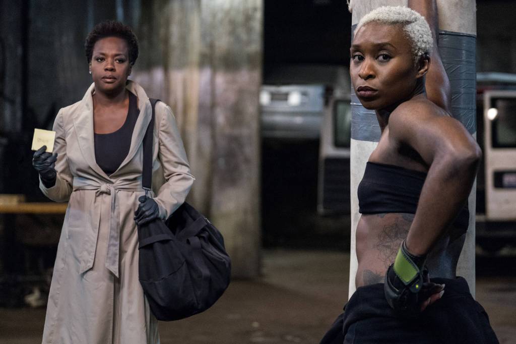 Viola Davis and Cynthia Erivo star in Widows. Photo by Merrick Morton