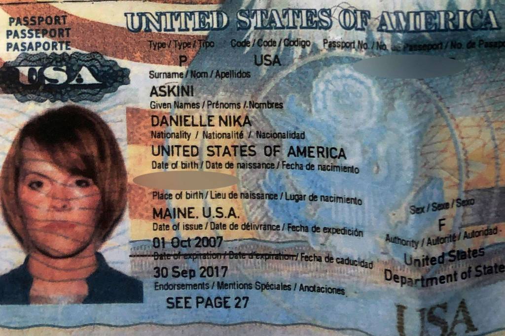 A photocopy of Danni Askinis expired passport issued in 2007. Courtesy of Danni Askini