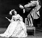 It's a gas! Harlequin (Dan Donohue) entertaining Lisette (Maggie Lacey).