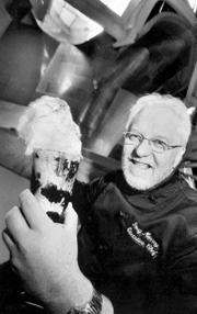 Executive chef Doug Murray and his Little Richard Bouffant Sundae.