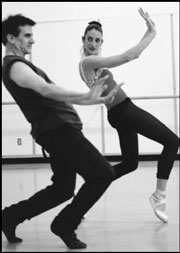 PNB principal dancer Arianna Lallone rehearses with Caniparoli in "Torque."