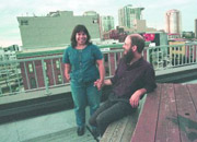 Maura and Myke Woodwell: sharing space with the "aware" set.