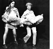 Confined gestures: Dayna Hanson (right) and Gaelen Hanson.