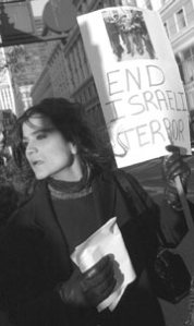 A protester in San Francisco.