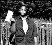 Lisa Williams with her misleading warning letter.