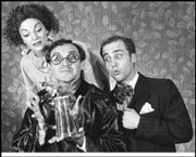 Trouble brewing: Dave Ross (center) as the Sorcerer, with Ariadne Votava and Timothy Glynn.