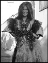 Cockette Fayette in costume.