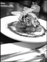 A taste of the Brooklyn: sesame-ginger-seared Hawaiian ono (left) and fresh oysters.