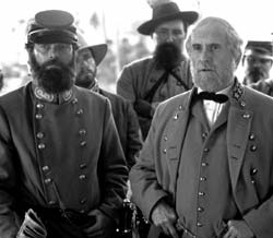 Suh, I ahdmire yuh beard. Lang (left) and Duvall plot to defeat the Yankees.