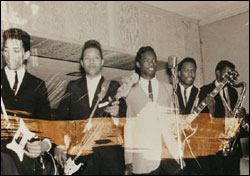 Gonna be a son of a gun: a pre-fame Hendrix, far left.