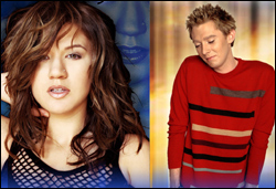 Kelly and Clay try their damnedest to look modest.