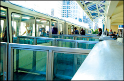 People ride the old monorail, cars will build the new one.