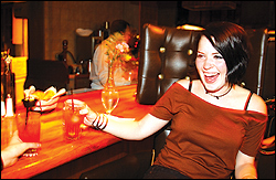 High-backed bar stools, Bloody Marys, and lots of brown at 13 Coins.