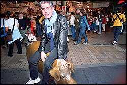 Meat master Bourdain meets the Market pig.