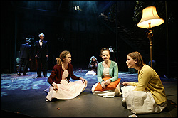 Three young women wait in the Wings.