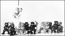 Weinstein's ninjas take arms against a sea of troubles.